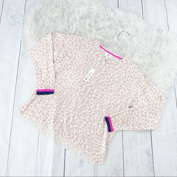 Sundry‎ Women's Cream Leopard Spotted Pullover  Sweater Size 3 Large - Picture 2 of 5